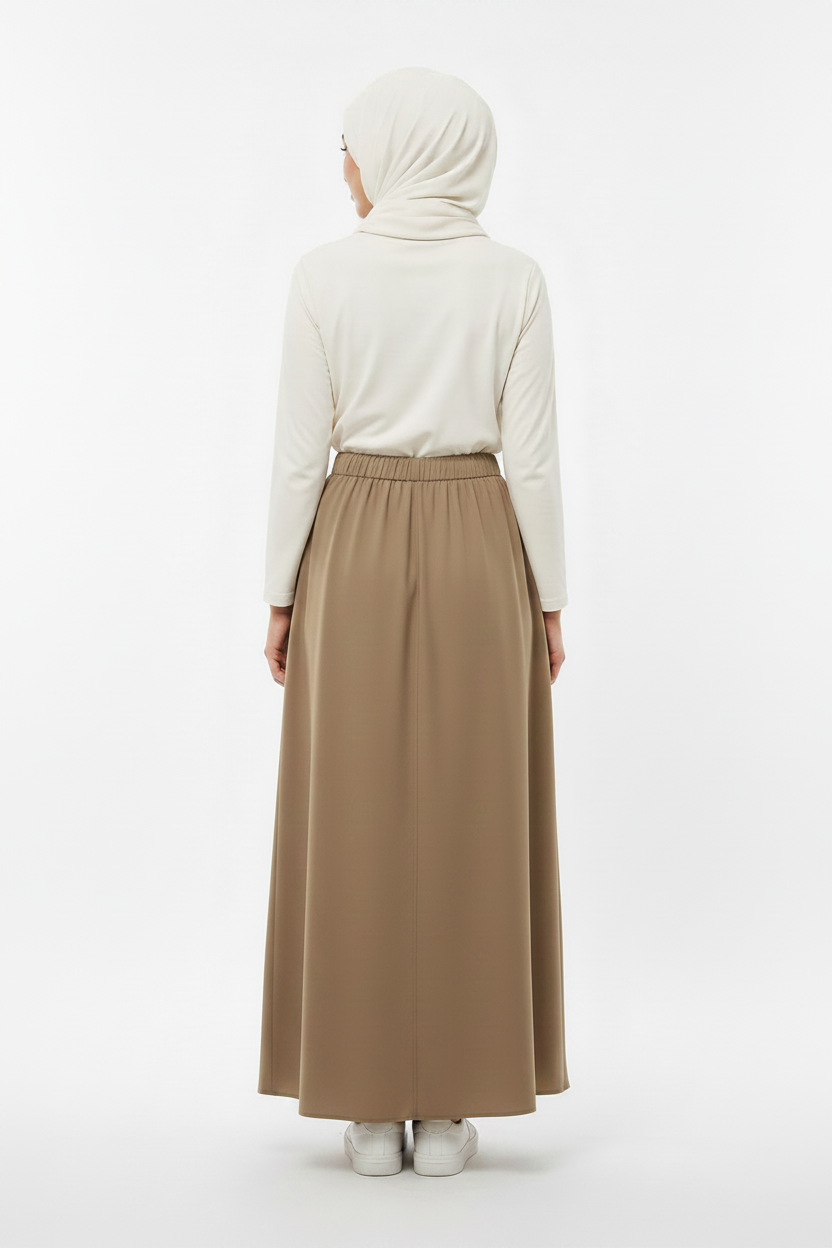 Raffida Michelle Pleated Skirt In Khaki