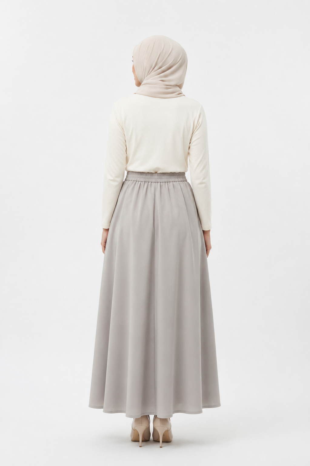 Raffida Michelle Pleated Skirt In Lt Grey
