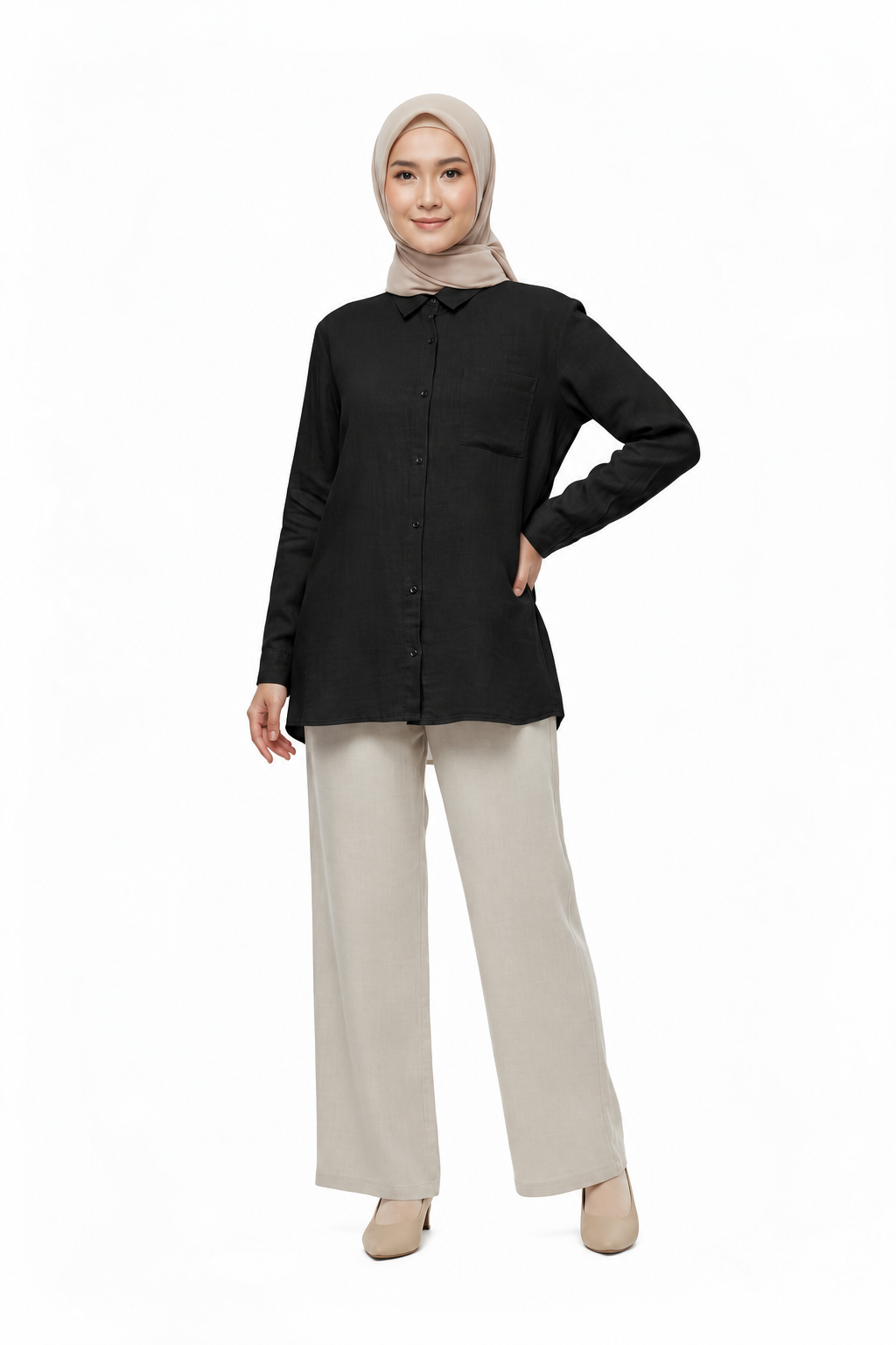 Raffida Jasmine Linen In Black