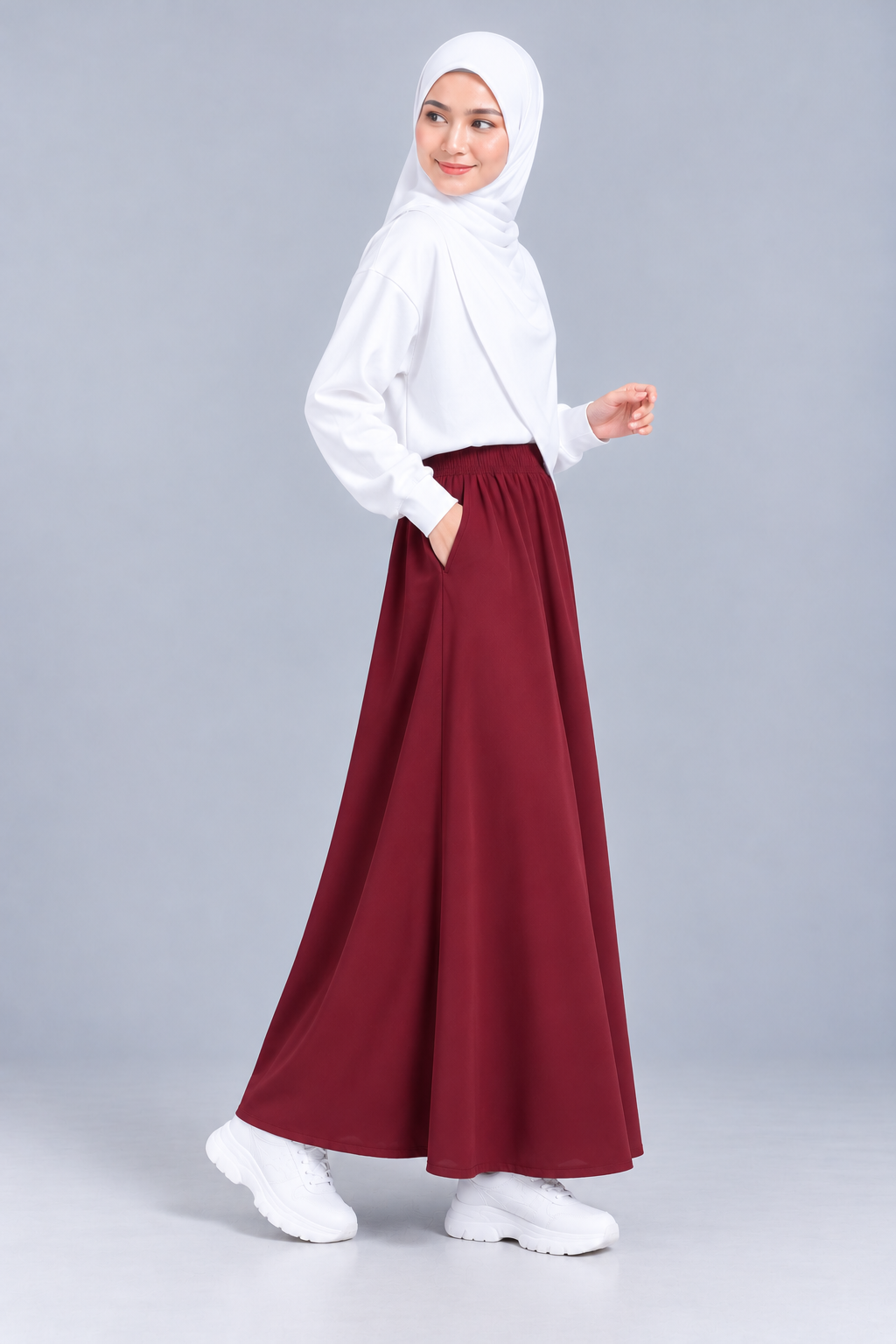 Raffida Serena BriskWalk Skirt In Maroon