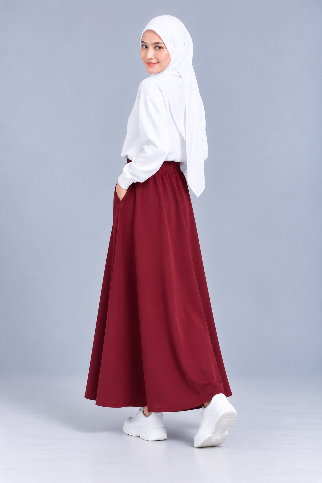 Raffida Serena BriskWalk Skirt In Maroon