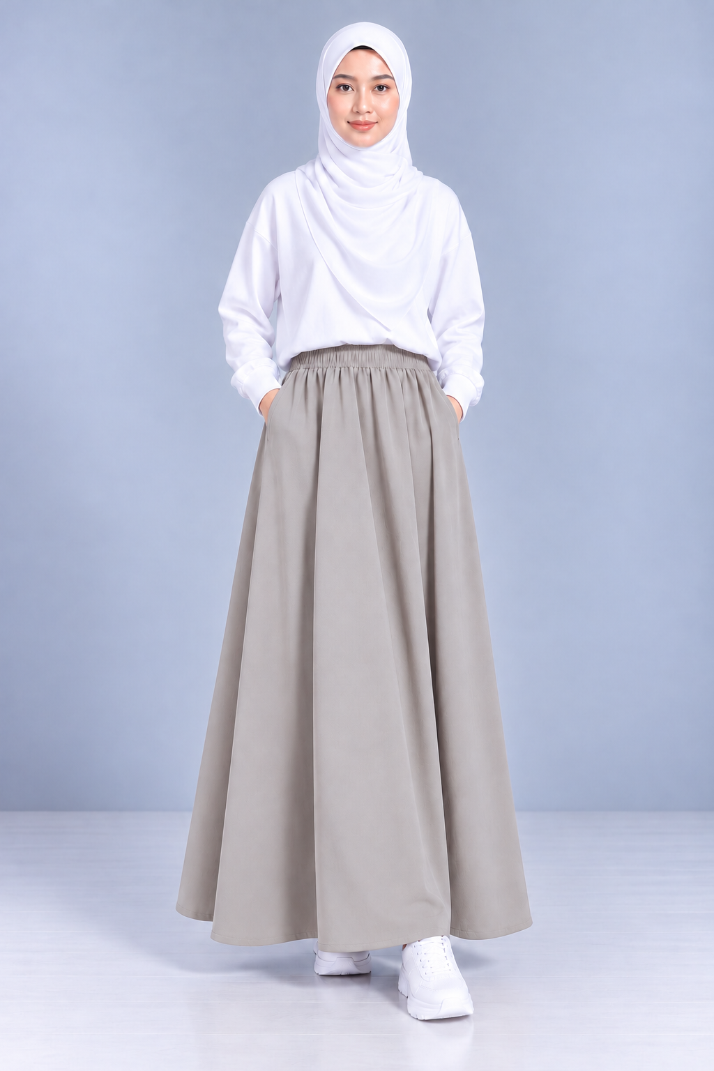 Raffida Serena BriskWalk Skirt In Fossil Grey