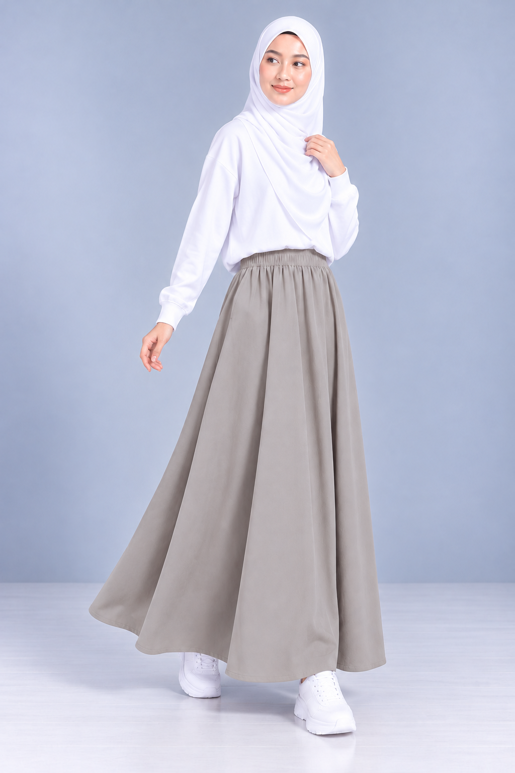 Raffida Serena BriskWalk Skirt In Fossil Grey