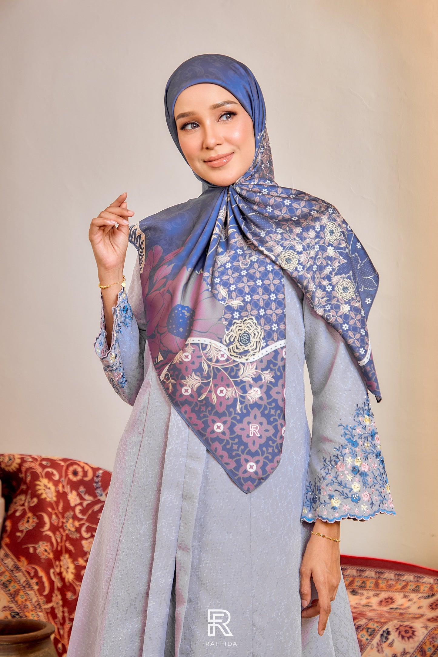 Raffida Dahlia In Dusty Blue