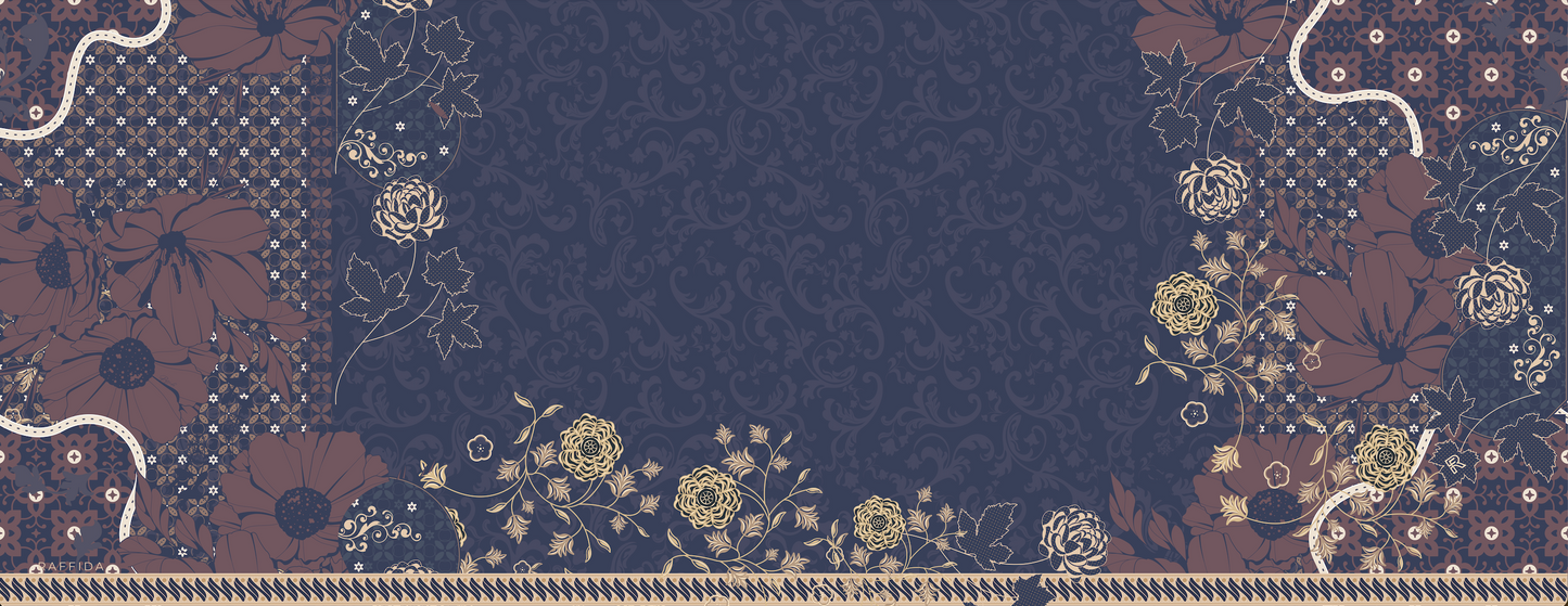 Raffida Dahlia Shawl In Dusty Blue