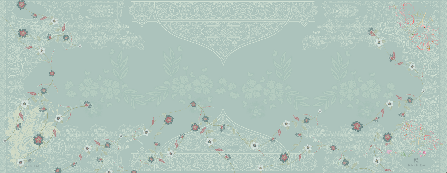 Raffida Purnama Shawl In Light Turquoise