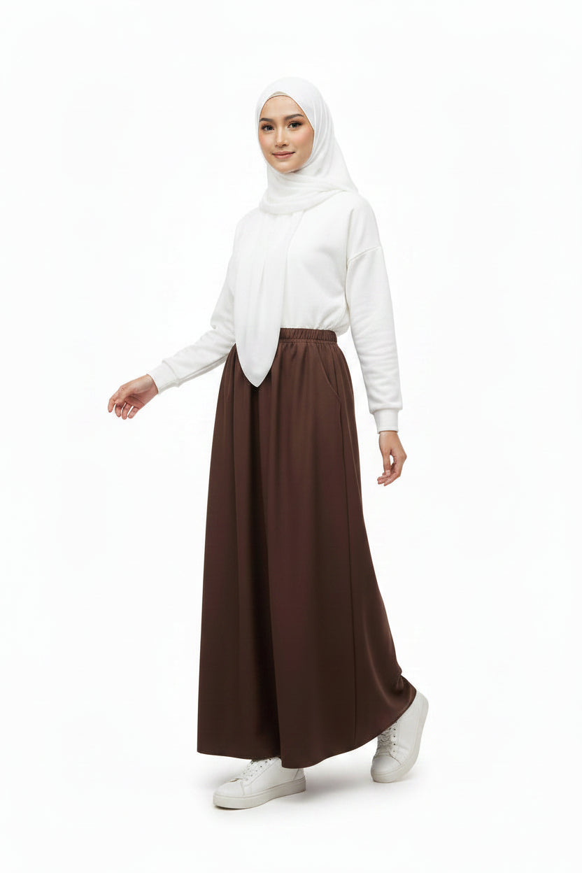 (Pre-Order) Raffida Serena BriskWalk Skirt In Coffee Brown