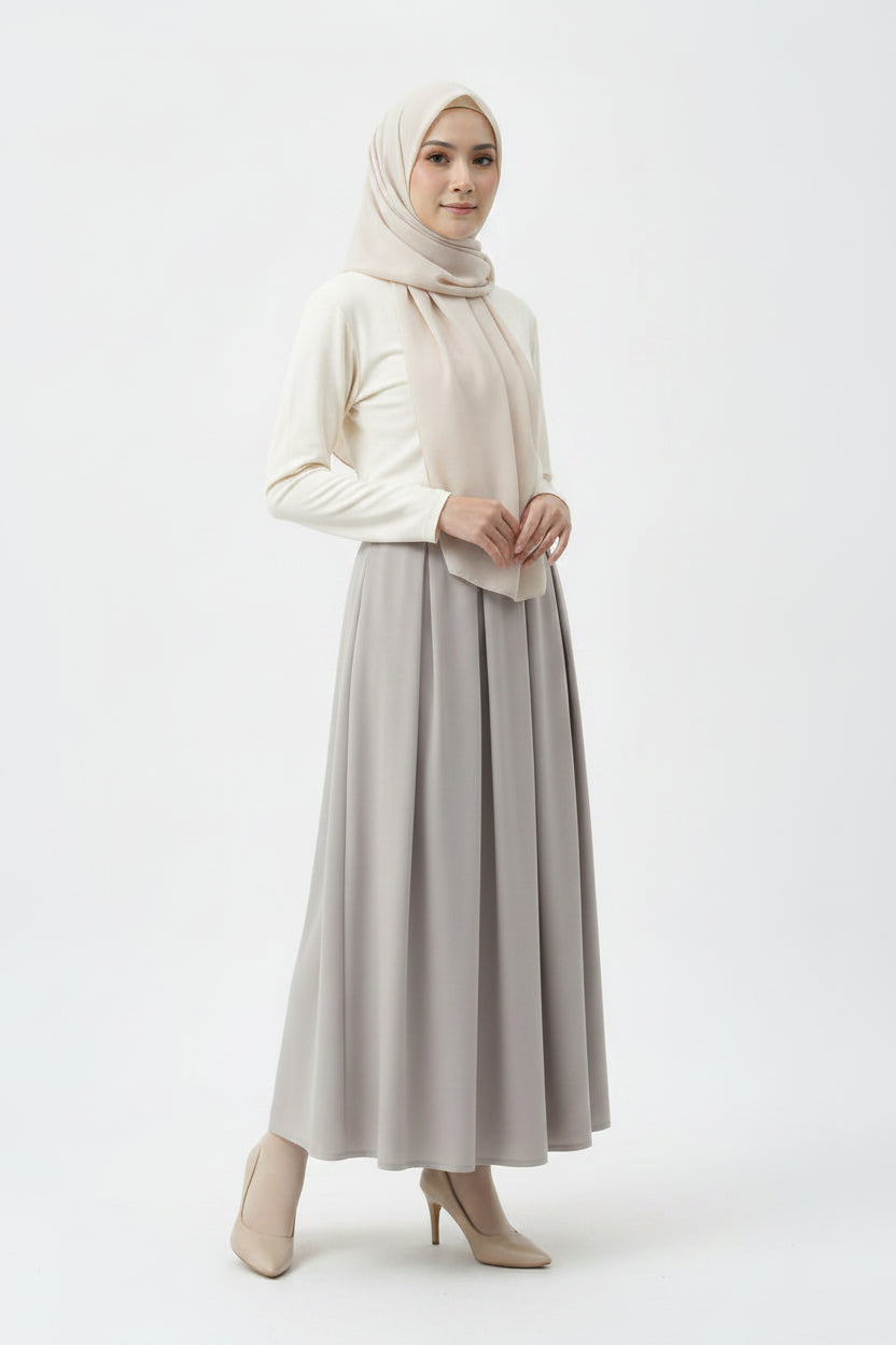 Raffida Michelle Pleated Skirt In Lt Grey