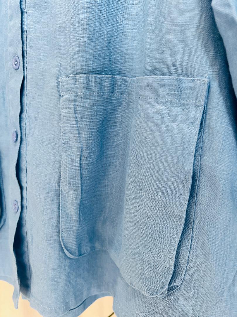 Raffida Misty Linen In Denim Blue