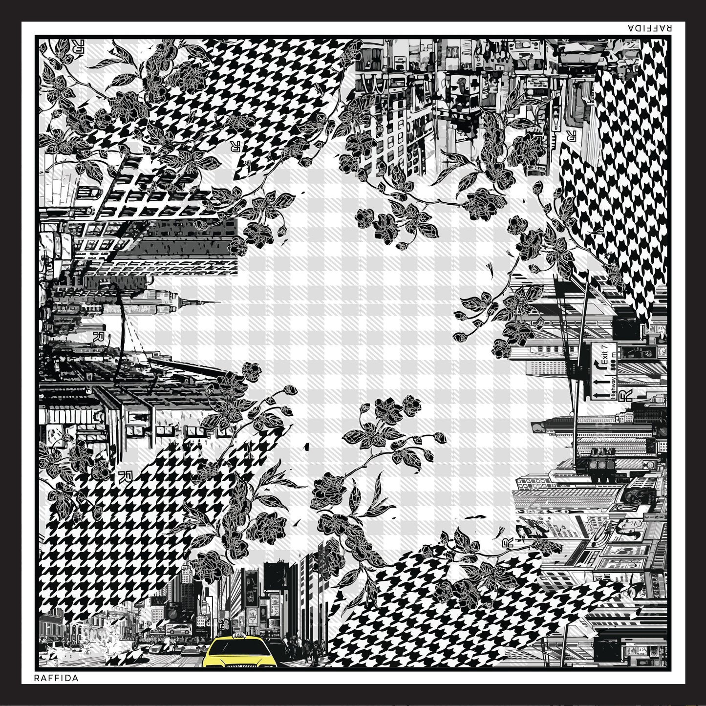 Raffida Times Square In Black White